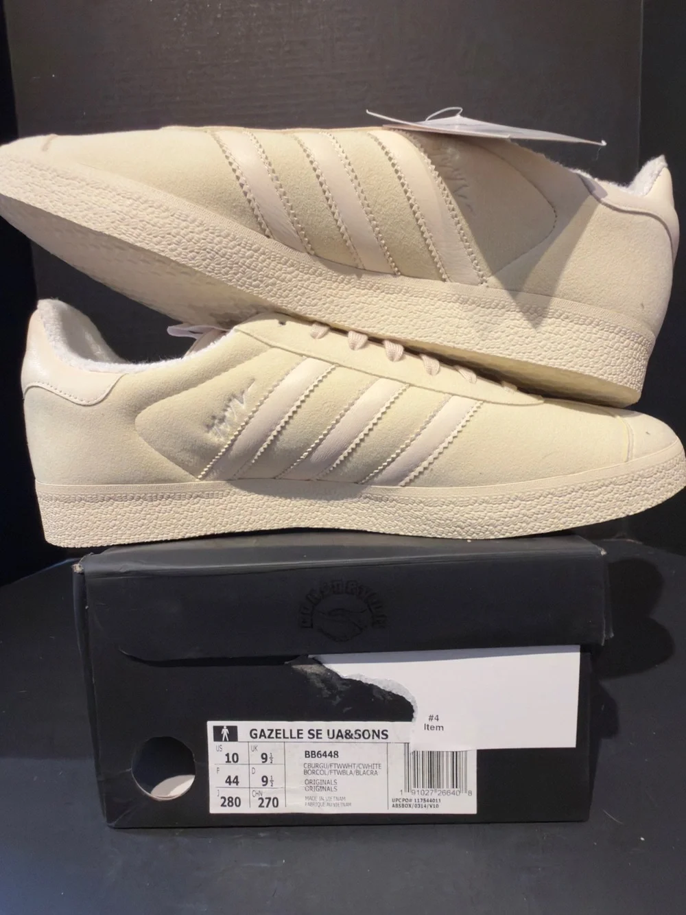 Adidas Gazelle-UA and Sons Collab Style Men's Sneakers in Cream